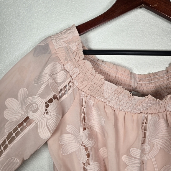 Lovers + Friends $228 Kory Off The Shoulder Dress Embroidered Bohemian‎ Mini XL - Picture 7 of 10
